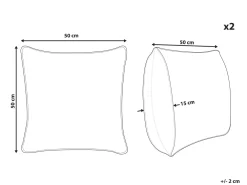 Flash Sale Beliani Koristetyyny Puuvilla Hopea Geometrinen Kuvio 50 X 50 Cm 2 Kpl Oujda