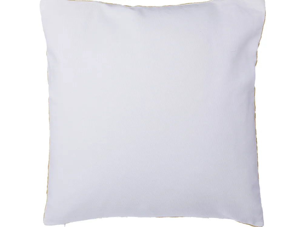 Clearance Beliani Koristetyyny Puuvilla Keltainen Kirjailtu 45 X 45 Cm 2 Kpl Primula