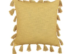 Sale Beliani Koristetyyny Puuvilla Keltainen 45 X 45 Cm 2 Kpl Lynchis