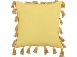 Sale Beliani Koristetyyny Puuvilla Keltainen 45 X 45 Cm 2 Kpl Lynchis