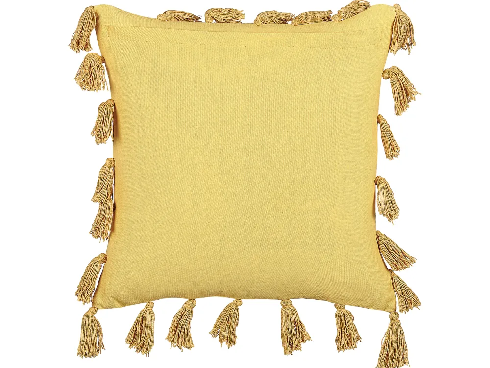 Sale Beliani Koristetyyny Puuvilla Keltainen 45 X 45 Cm 2 Kpl Lynchis