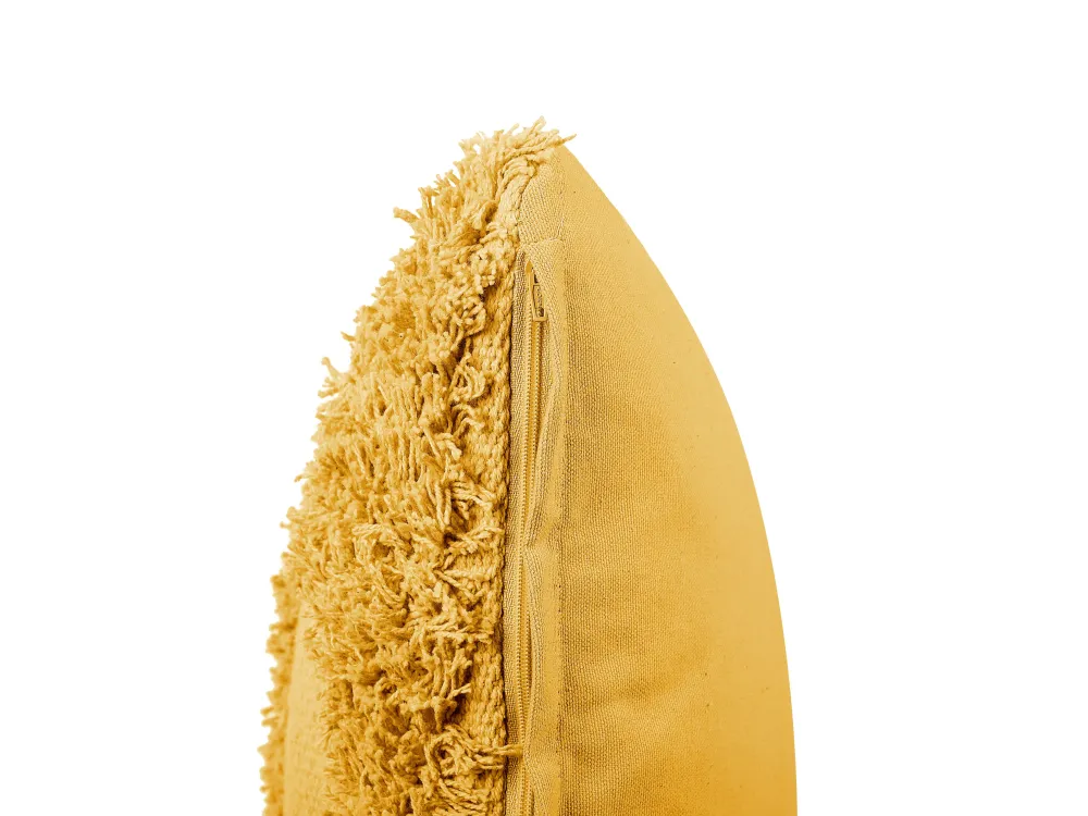 Store Beliani Koristetyyny Puuvilla Keltainen 45 X 45 Cm Rhoeo