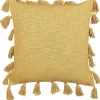 Lastenhuone<Beliani Koristetyyny Puuvilla Keltainen 45 X 45 Cm Lynchis