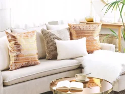 Tekstiilit<Beliani Koristetyyny Puuvilla Kupari Geometrinen Kuvio 50 X 50 Cm Oujda