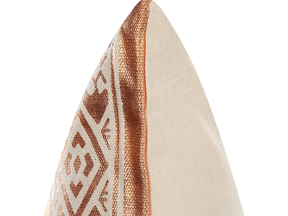 Tekstiilit<Beliani Koristetyyny Puuvilla Kupari Geometrinen Kuvio 50 X 50 Cm Oujda