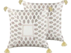 Tekstiilit<Beliani Koristetyyny Puuvilla Monivarinen 45 X 45 Cm 2 Kpl Setosa