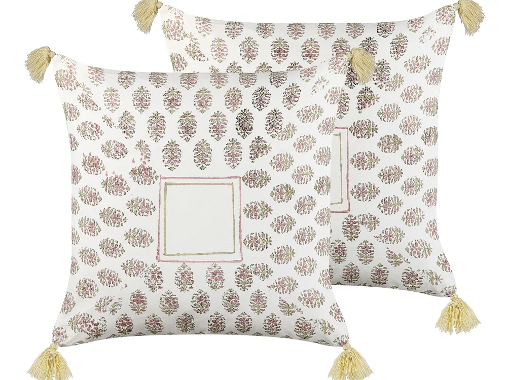 Tekstiilit<Beliani Koristetyyny Puuvilla Monivarinen 45 X 45 Cm 2 Kpl Setosa