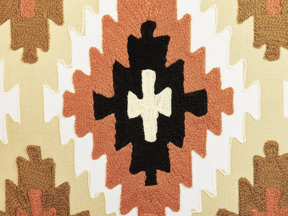 Store Beliani Koristetyyny Puuvilla Monivarinen Kirjailtu 50 X 50 Cm Serampore