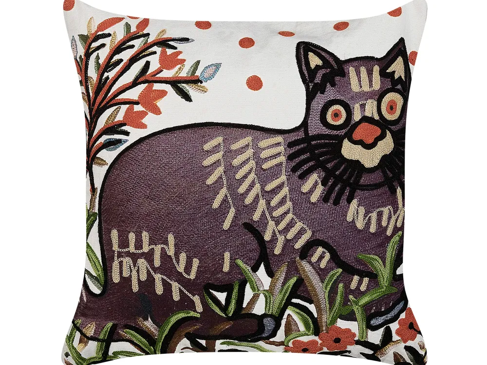 Tekstiilit<Beliani Koristetyyny Puuvilla Monivarinen Kirjailtu 50 X 50 Cm 2 Kpl Phusro