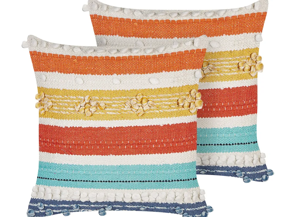 Hot Beliani Koristetyyny Puuvilla Monivarinen 45 X 45 Cm 2 Kpl Dicliptera