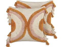 New Beliani Koristetyyny Puuvilla Monivarinen 45 X 45 Cm 2 Kpl Lablab