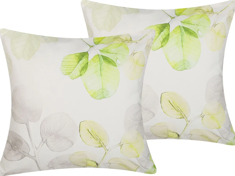 Discount Beliani Koristetyyny Puuvilla Monivarinen 45 X 45 Cm 2 Kpl Peperomia