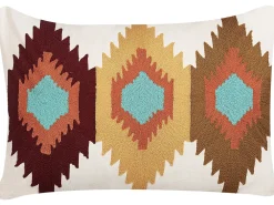 Tekstiilit<Beliani Koristetyyny Puuvilla Monivarinen Kirjailtu 40 X 60 Cm Danapur