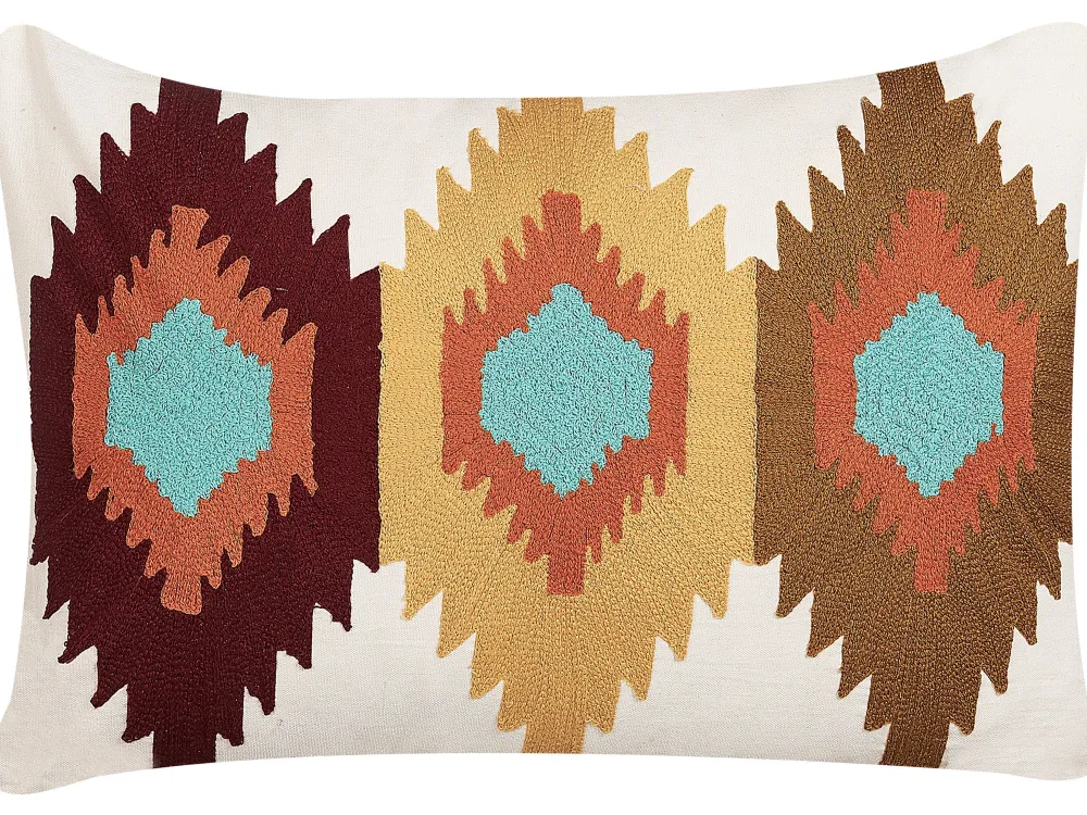 Tekstiilit<Beliani Koristetyyny Puuvilla Monivarinen Kirjailtu 40 X 60 Cm Danapur