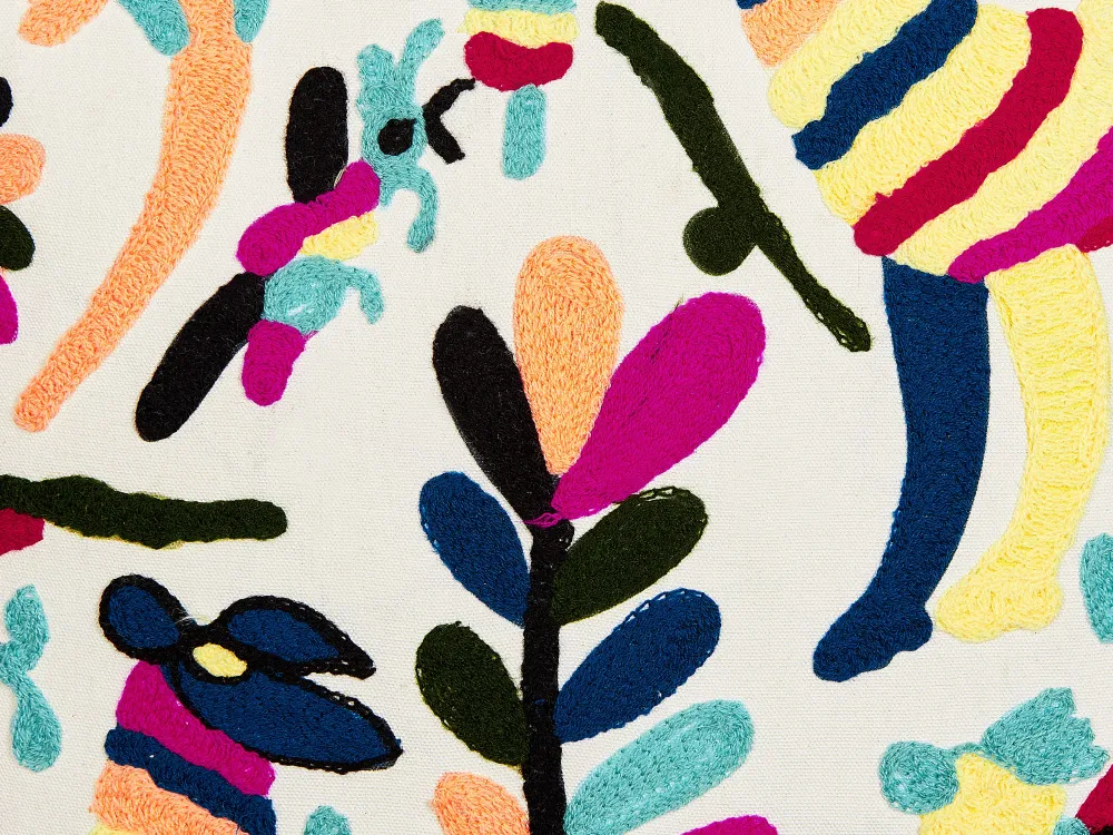 Flash Sale Beliani Koristetyyny Puuvilla Monivarinen Kirjailtu 50 X 50 Cm Raiganj