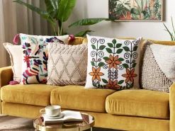 Tekstiilit<Beliani Koristetyyny Puuvilla Monivarinen Kirjailtu 50 X 50 Cm 2 Kpl Vellore