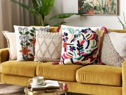 Tekstiilit<Beliani Koristetyyny Puuvilla Monivarinen Kirjailtu 50 X 50 Cm 2 Kpl Vellore