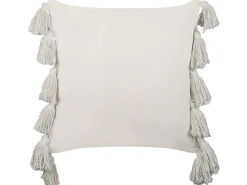 Store Beliani Koristetyyny Puuvilla Musta/Valkoinen 45 X 45 Cm Rochea