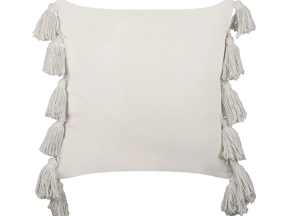 Store Beliani Koristetyyny Puuvilla Musta/Valkoinen 45 X 45 Cm Rochea