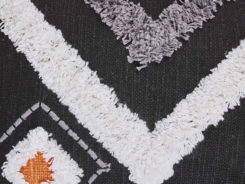 Tekstiilit<Beliani Koristetyyny Puuvilla Musta Tuftattu 30 X 50 Cm Viburnum