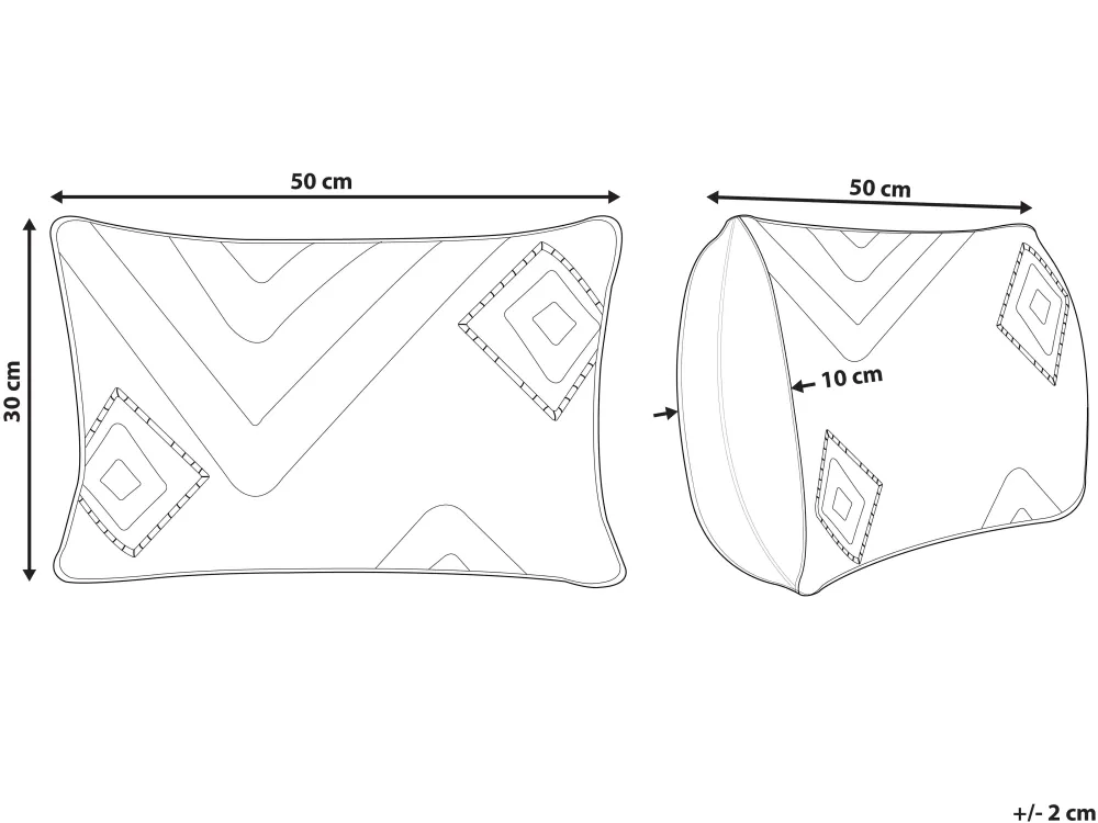 Tekstiilit<Beliani Koristetyyny Puuvilla Musta Tuftattu 30 X 50 Cm Viburnum