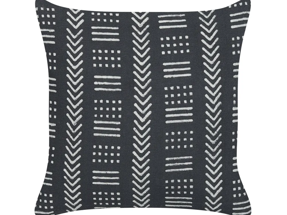 Tekstiilit<Beliani Koristetyyny Puuvilla Musta/Valkoinen 45 X 45 Cm Benzoin