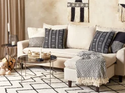 Tekstiilit<Beliani Koristetyyny Puuvilla Musta/Valkoinen 45 X 45 Cm Benzoin