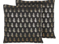 Best Sale Beliani Koristetyyny Puuvilla Musta/Kultainen 45 X 45 Cm 2 Kpl Leroy