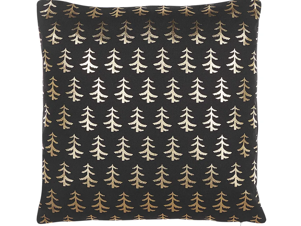 Best Sale Beliani Koristetyyny Puuvilla Musta/Kultainen 45 X 45 Cm 2 Kpl Leroy