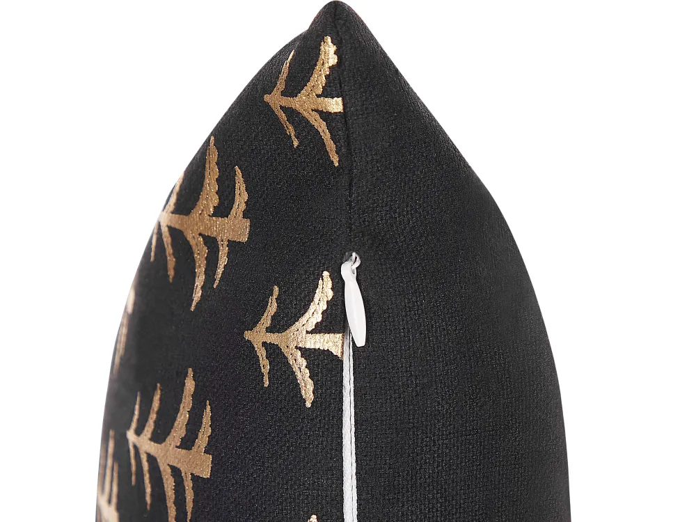 Best Sale Beliani Koristetyyny Puuvilla Musta/Kultainen 45 X 45 Cm 2 Kpl Leroy