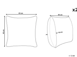 Best Sale Beliani Koristetyyny Puuvilla Musta/Kultainen 45 X 45 Cm 2 Kpl Leroy