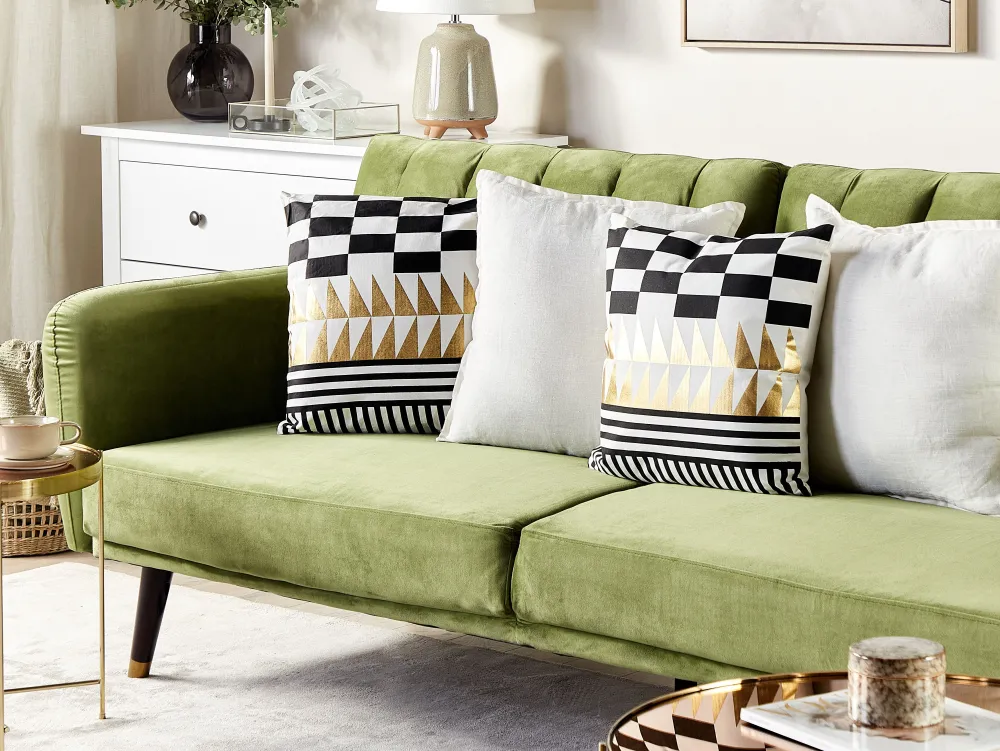 Tekstiilit<Beliani Koristetyyny Puuvilla Mustavalkoinen 45 X 45 Cm 2 Kpl Dalia