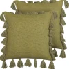 Tekstiilit<Beliani Koristetyyny Puuvilla Oliivinvihrea 45 X 45 Cm 2 Kpl Lynchis