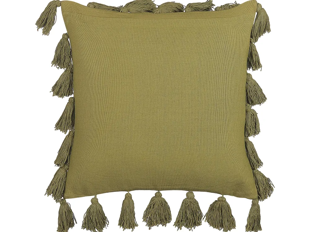 Tekstiilit<Beliani Koristetyyny Puuvilla Oliivinvihrea 45 X 45 Cm 2 Kpl Lynchis