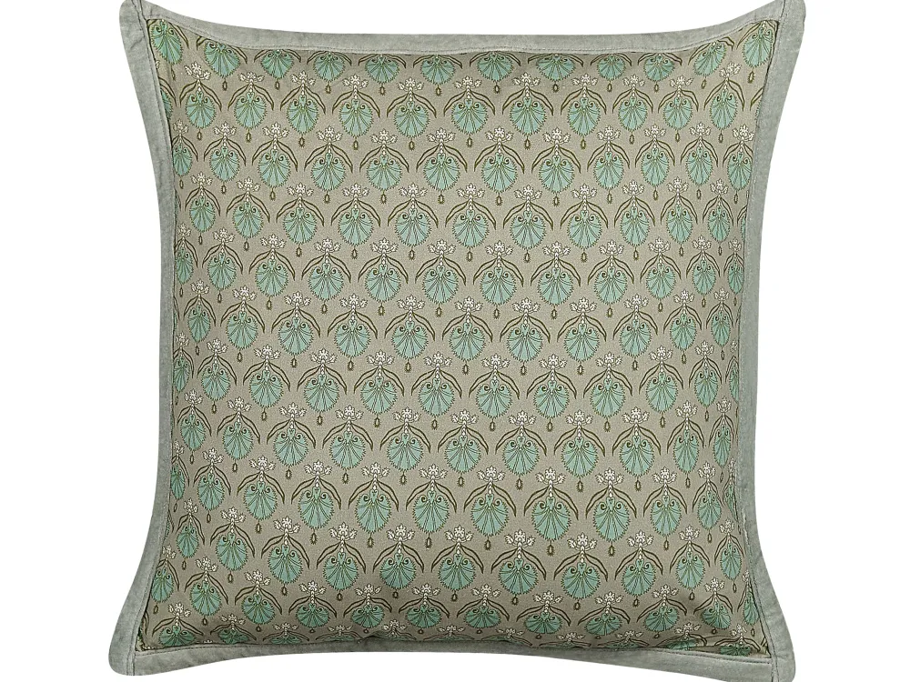 Tekstiilit<Beliani Koristetyyny Puuvilla Oliivinvihrea 45 X 45 Cm 2 Kpl Pictus