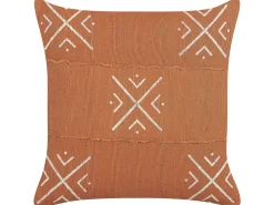 Flash Sale Beliani Koristetyyny Puuvilla Oranssi/Valkoinen 45 X 45 Cm Vitis