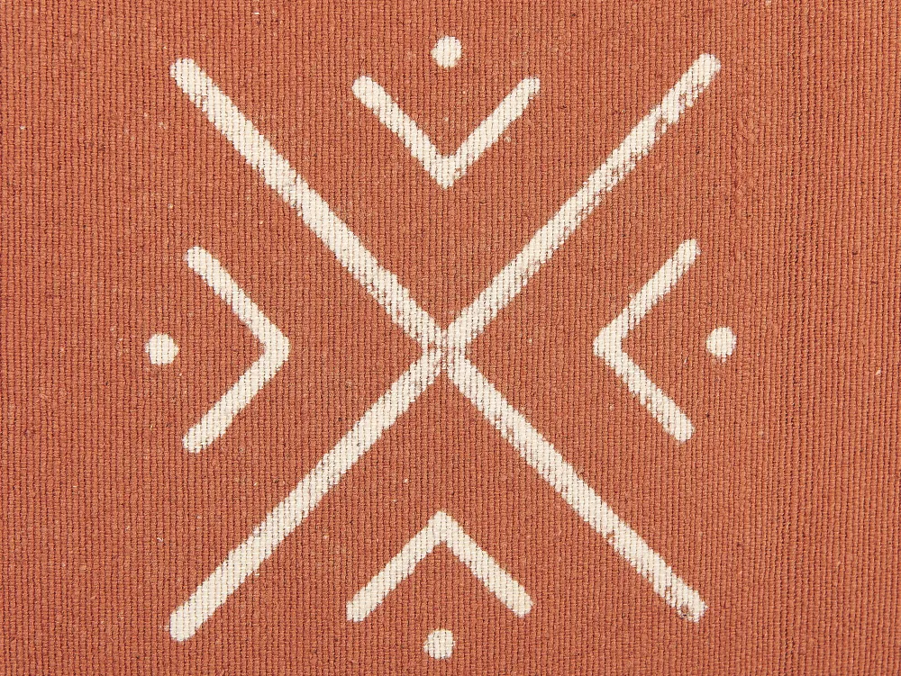 Flash Sale Beliani Koristetyyny Puuvilla Oranssi/Valkoinen 45 X 45 Cm Vitis