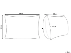 Flash Sale Beliani Koristetyyny Puuvilla Oranssi/Valkoinen 30 X 50 Cm Inula
