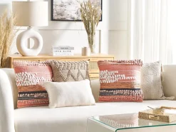 Outlet Beliani Koristetyyny Puuvilla Oranssi 45 X 45 Cm Deutzia