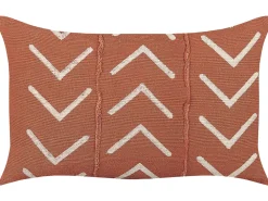 Discount Beliani Koristetyyny Puuvilla Oranssi 35 X 55 Cm 2 Kpl Albium