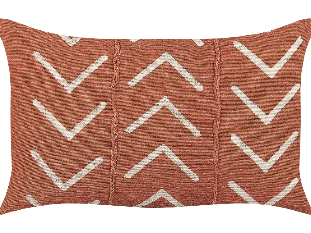 Discount Beliani Koristetyyny Puuvilla Oranssi 35 X 55 Cm 2 Kpl Albium