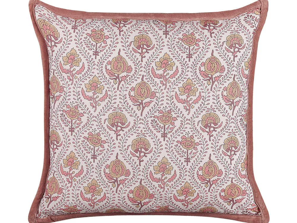 Clearance Beliani Koristetyyny Puuvilla Punainen/Valkoinen 45 X 45 Cm Picea