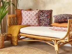 Clearance Beliani Koristetyyny Puuvilla Punainen/Valkoinen 45 X 45 Cm Picea