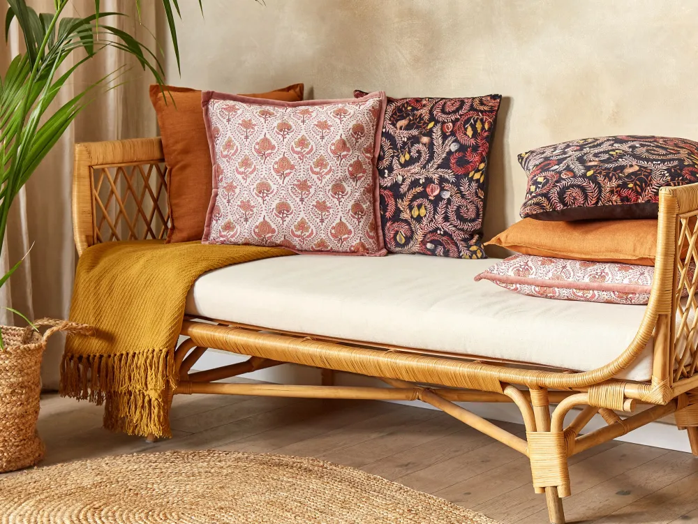 Clearance Beliani Koristetyyny Puuvilla Punainen/Valkoinen 45 X 45 Cm Picea