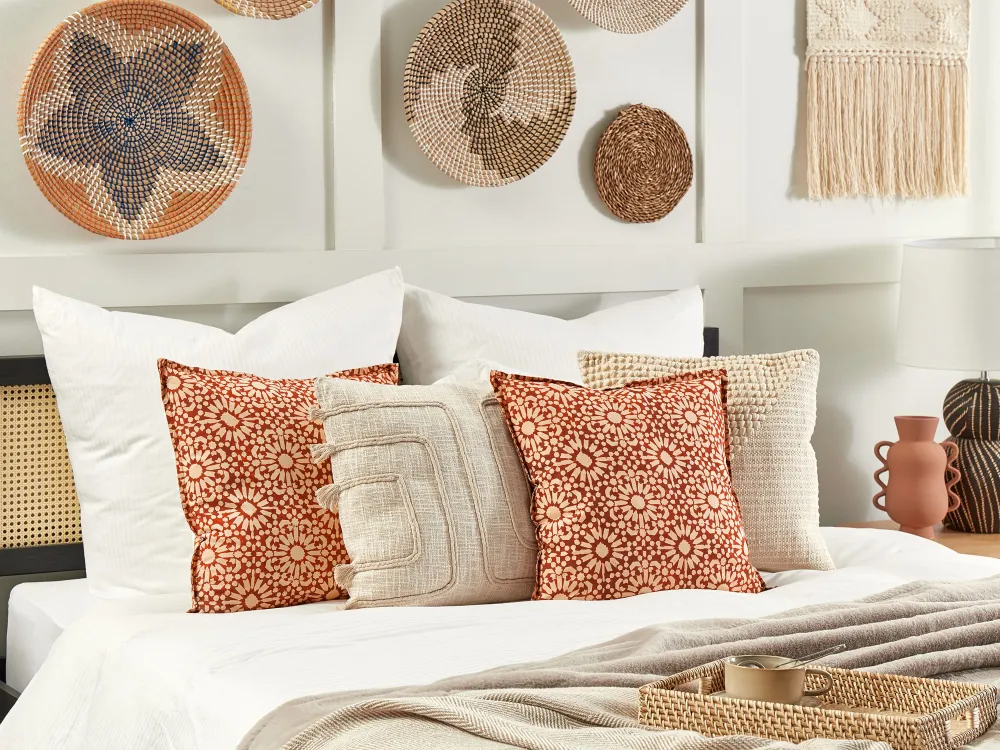 Hot Beliani Koristetyyny Puuvilla Punainen 45 X 45 Cm 2 Kpl Ceiba