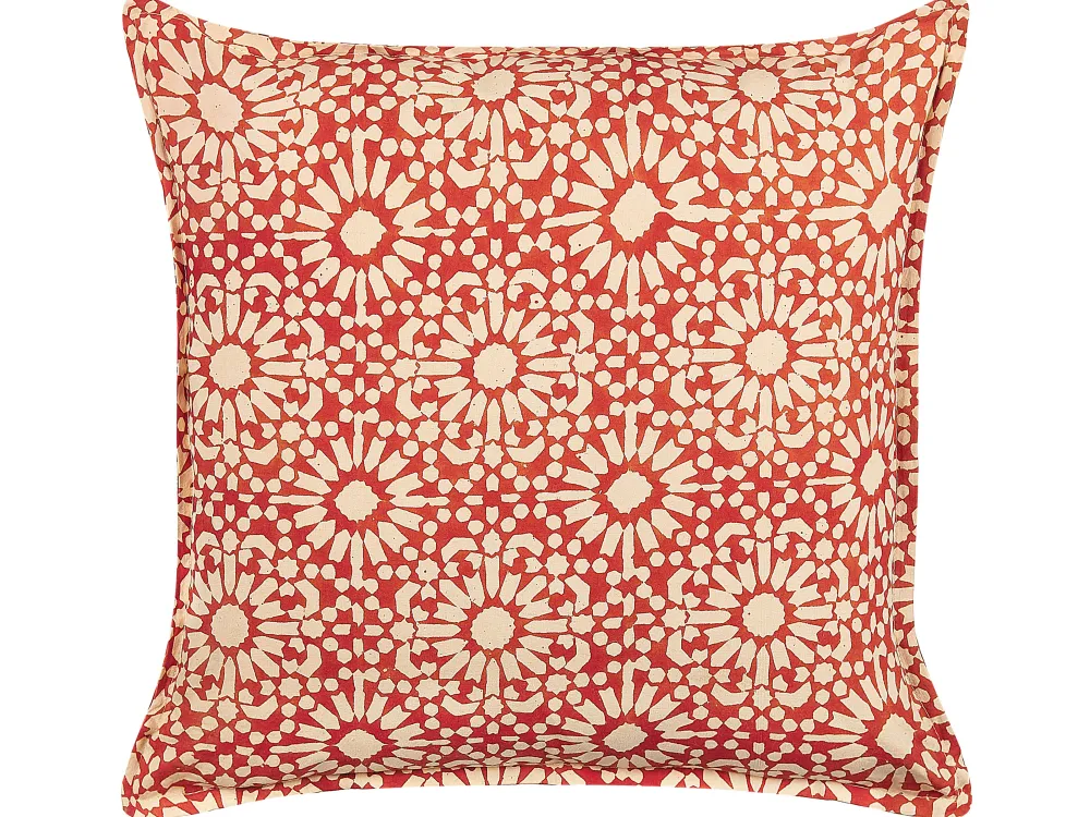 Hot Beliani Koristetyyny Puuvilla Punainen 45 X 45 Cm 2 Kpl Ceiba