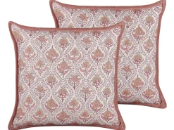 Tekstiilit<Beliani Koristetyyny Puuvilla Punainen/Valkoinen 45 X 45 Cm 2 Kpl Picea