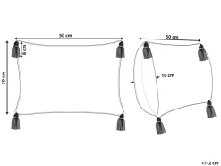 Best Sale Beliani Koristetyyny Puuvilla Punainen/Valkoinen 30 X 50 Cm Anthemis