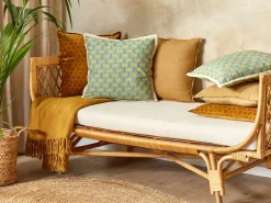 Tekstiilit<Beliani Koristetyyny Puuvilla Sininen/Keltainen 45 X 45 Cm Wakegi