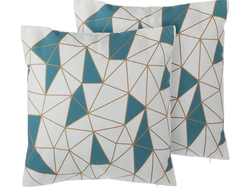 Tekstiilit<Beliani Koristetyyny Puuvilla Sininen 45 X 45 Cm 2 Kpl Clarkia